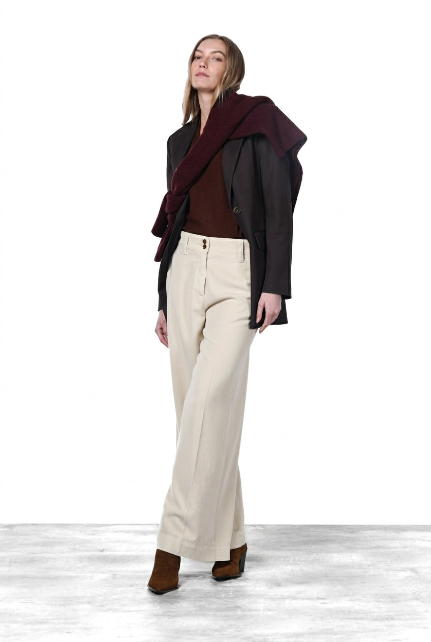 New York Wide Elax women’s chino trousers in gabardine, wide leg