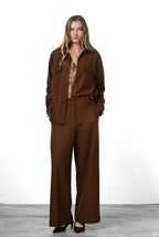 New York Wide Elax women's chino trousers in flannel jersey, wide leg