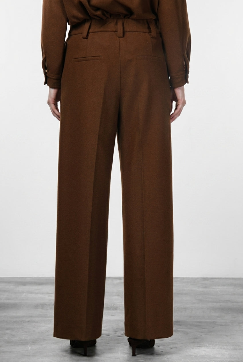New York Wide Elax women's chino trousers in flannel jersey, wide leg