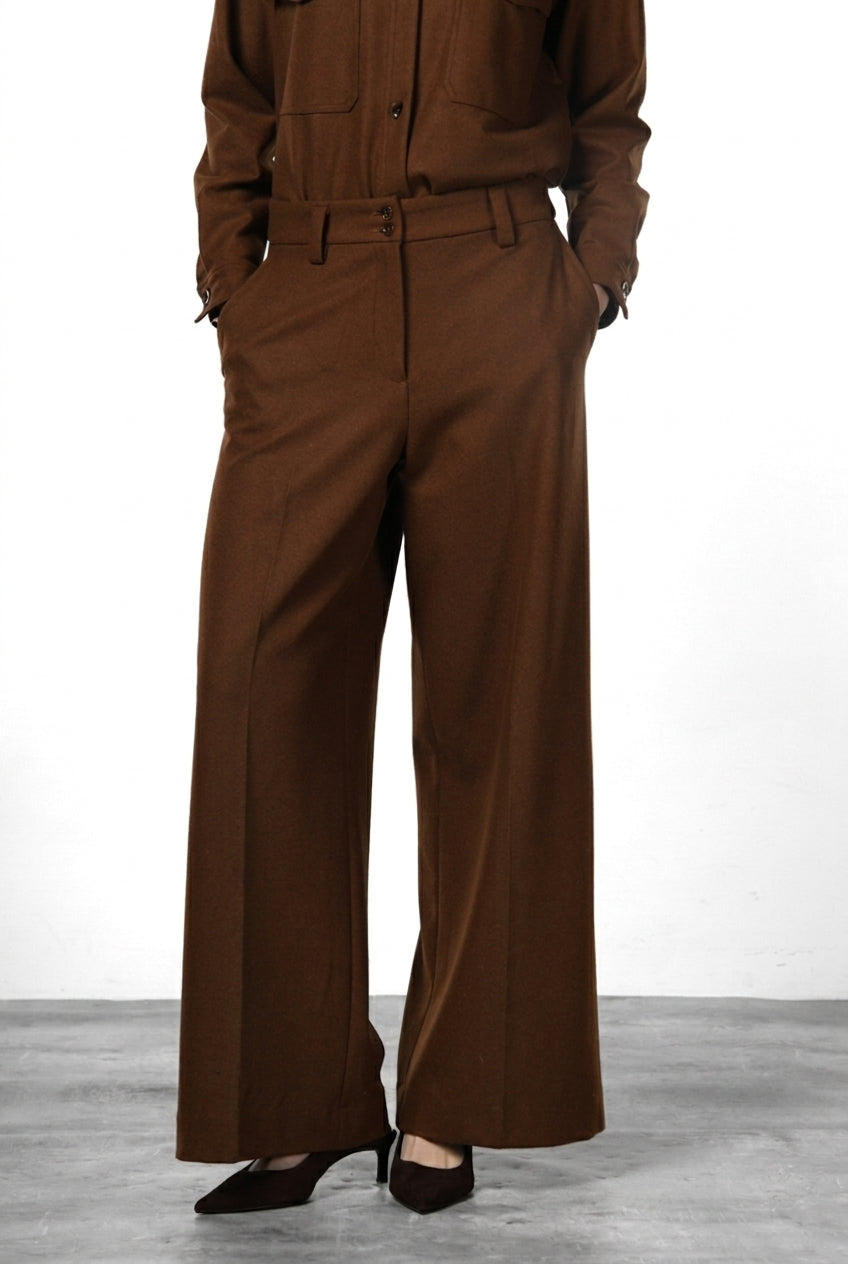 New York Wide Elax women's chino trousers in flannel jersey, wide leg
