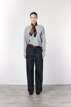 New York Wide women’s 5-pocket chino trousers in stretch denim, wide leg