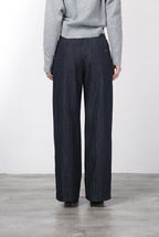 New York Wide women’s 5-pocket chino trousers in stretch denim, wide leg