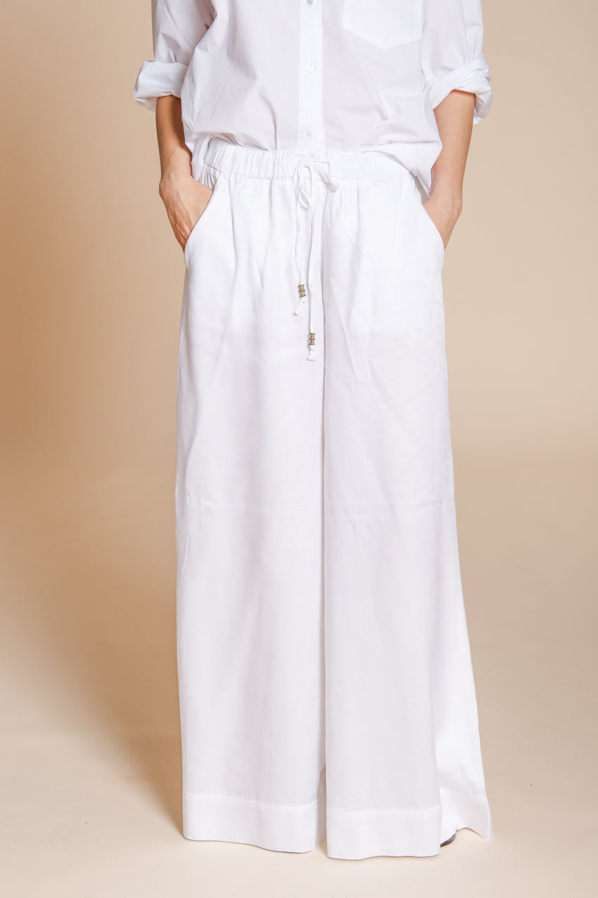 Portofino Damen Chino-Jogger-Hose aus leichtem Leinen und Baumwollcanvas wide leg