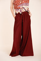 Portofino Damen Chino-Jogger-Hose aus leichtem Leinen und Baumwollcanvas wide leg