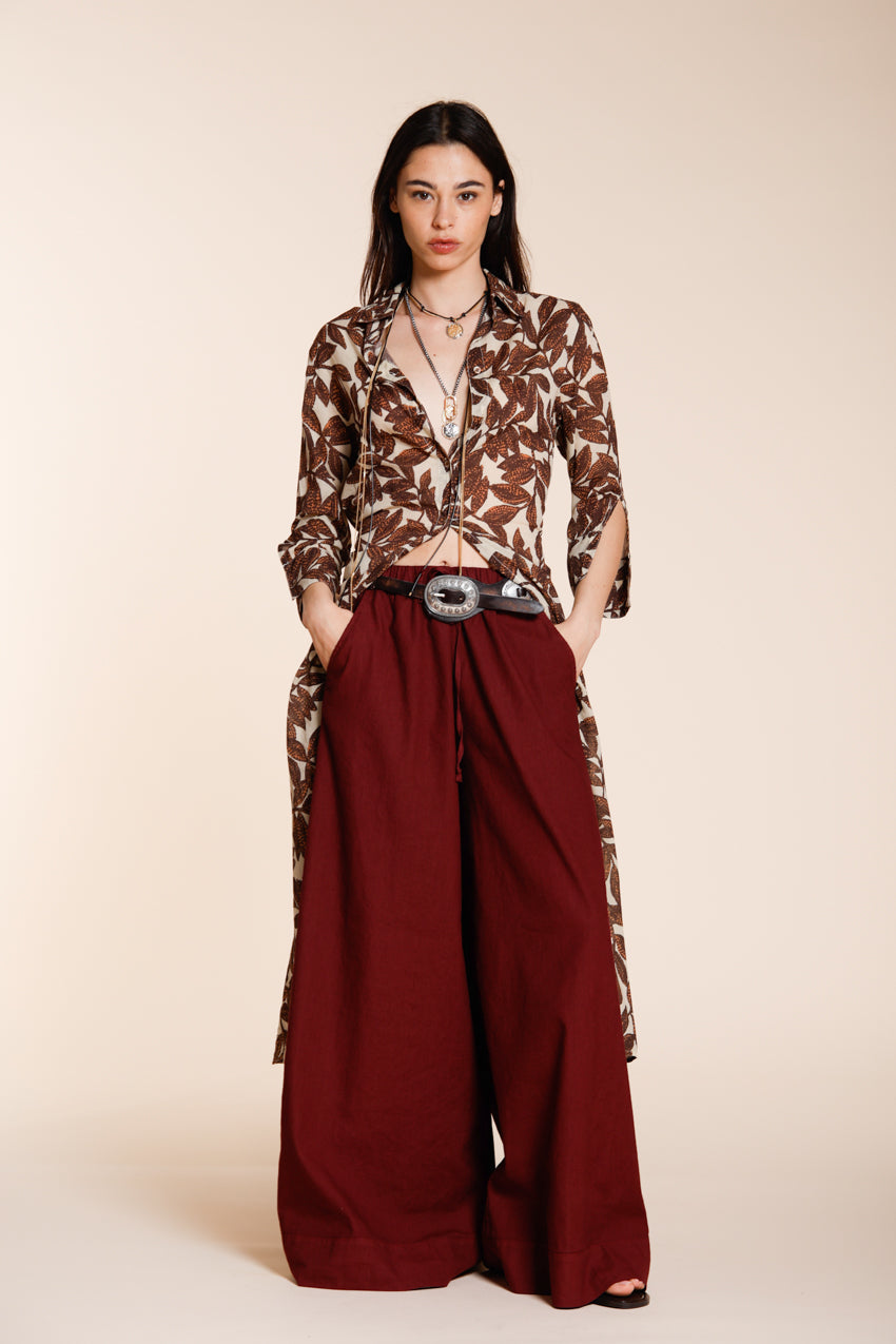 Portofino Damen Chino-Jogger-Hose aus leichtem Leinen und Baumwollcanvas wide leg