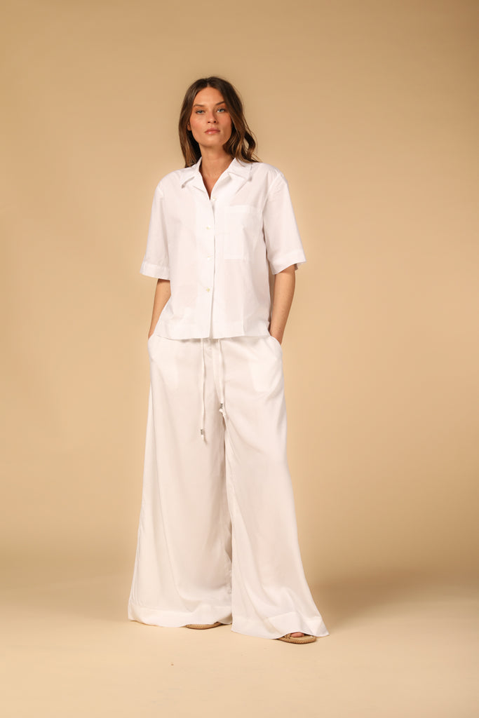 Image 2 of women's chino pants, Portofino model in white, relaxed fit by Mason's