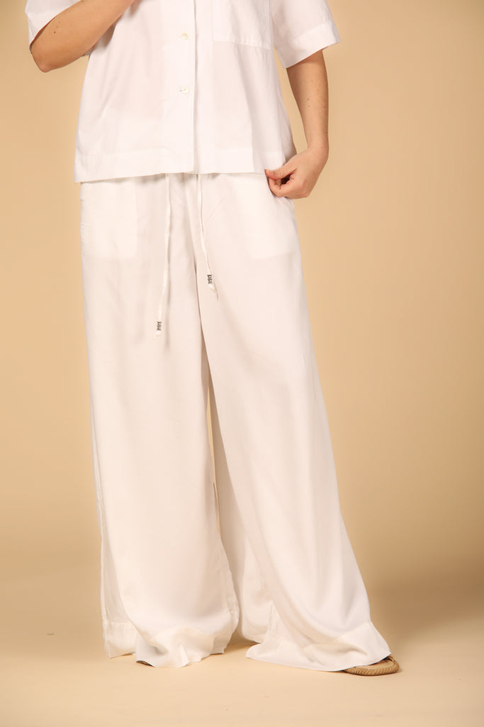 Image 4 of women's chino pants, Portofino model in white, relaxed fit by Mason's