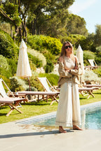 Portofino Cropped pantalon chino jogger femme en popeline wide leg