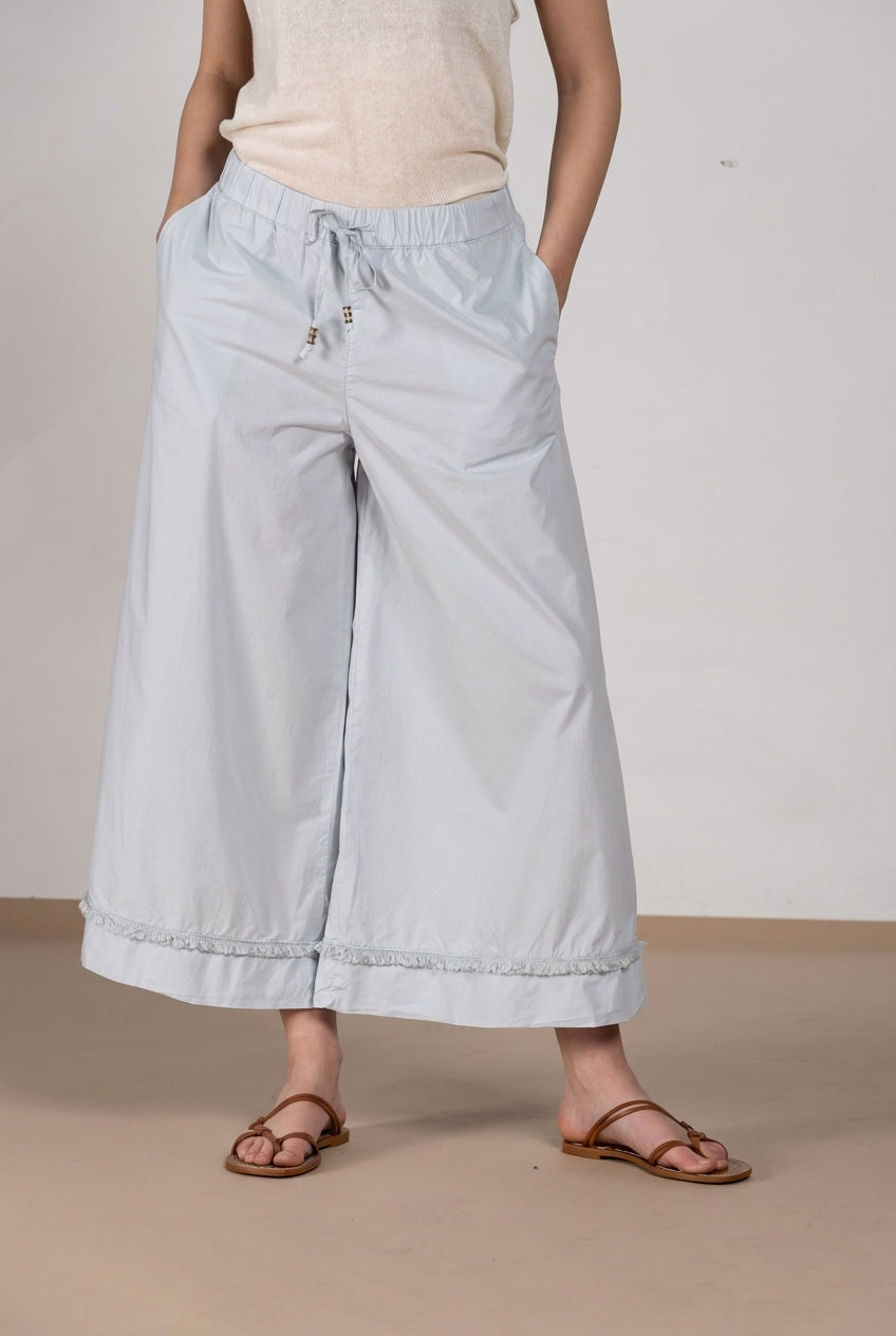 Portofino Cropped pantalone chino jogger donna in popeline wide leg