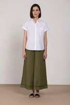 Portofino Cropped women's chino jogger pants in poplin wide leg