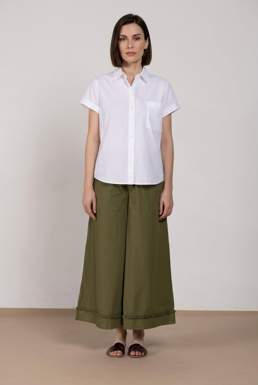 Portofino Cropped women's chino jogger pants in poplin wide leg