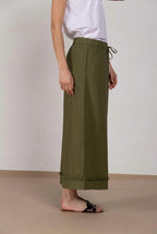 Portofino Cropped women's chino jogger pants in poplin wide leg