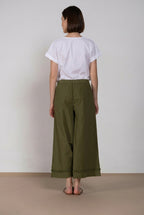 Portofino Cropped women's chino jogger pants in poplin wide leg