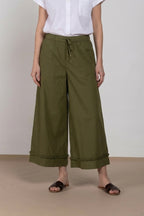 Portofino Cropped women's chino jogger pants in poplin wide leg