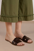 Portofino Cropped women's chino jogger pants in poplin wide leg