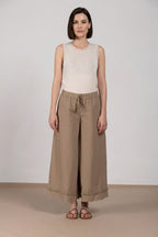 Portofino Cropped pantalone chino jogger donna in popeline wide leg