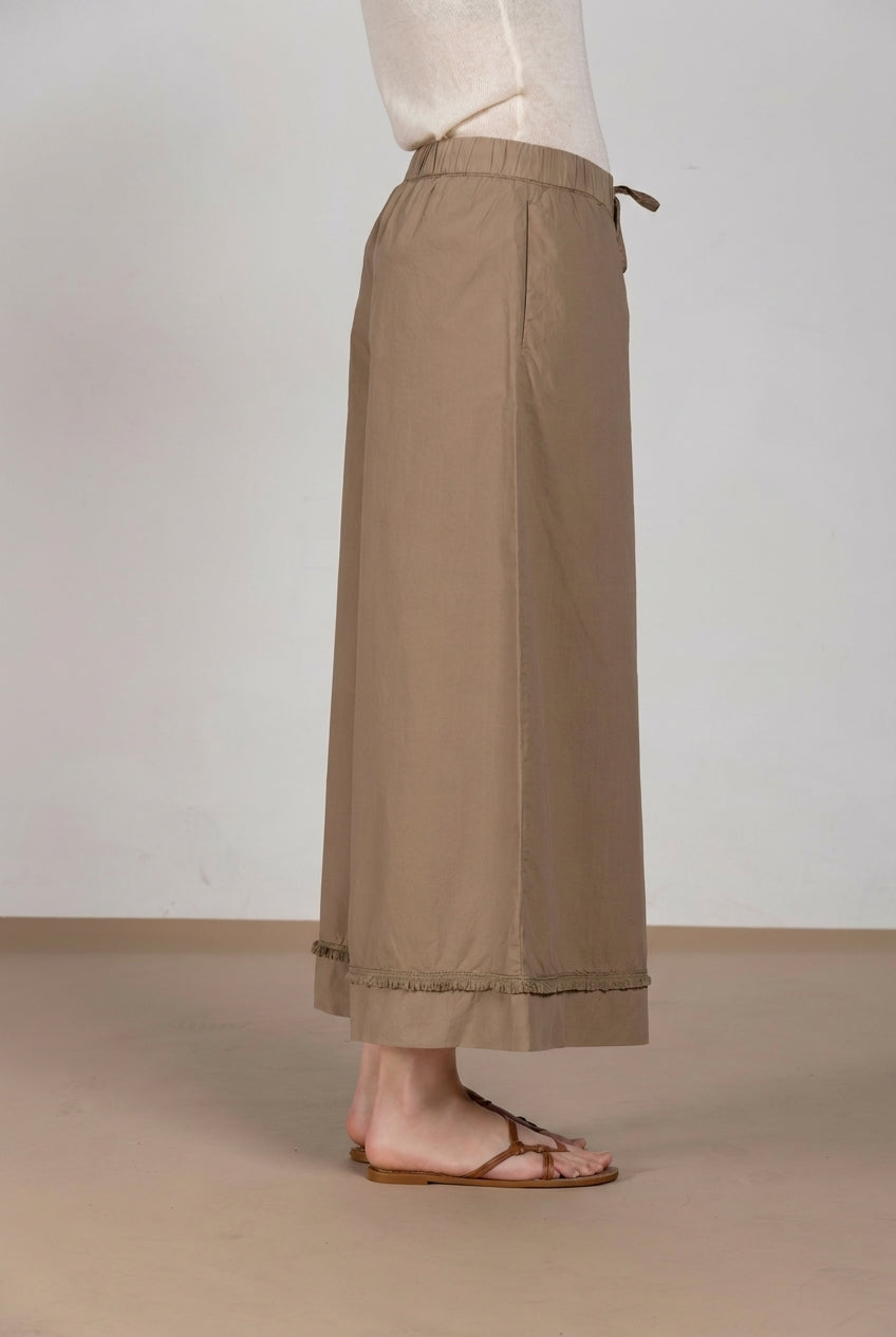 Portofino Cropped women's chino jogger pants in poplin wide leg