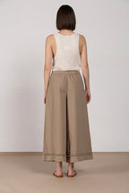 Portofino Cropped pantalone chino jogger donna in popeline wide leg
