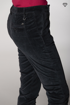New York Slim pantalone chino donna in velluto a coste slim fit ①