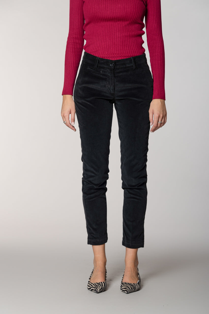 New York Slim pantalon chino femme en velours côtelé slim fit