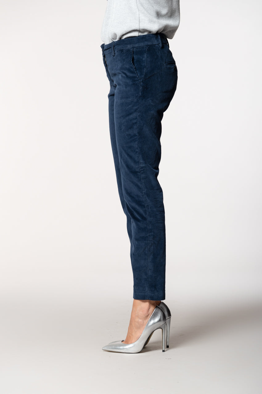 New York Slim pantalone chino donna in velluto a coste slim fit