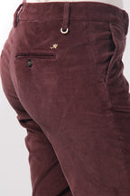 New York Slim pantalone chino donna in velluto a costa grande slim fit ①