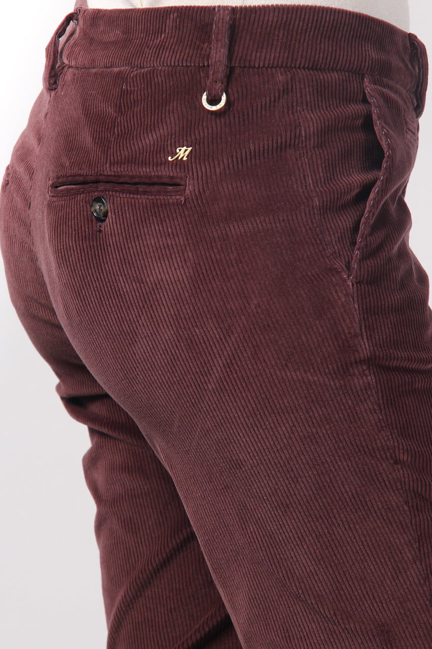New York Slim pantalone chino donna in velluto a costa grande slim fit ①