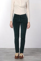 New York Slim pantalon chino femme en velours à grosses côtes slim fit ①