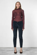 New York Slim women’s chino trousers in wide-wale corduroy, slim fit ①
