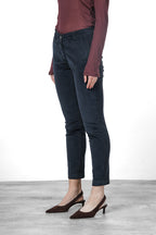 New York Slim women’s chino trousers in wide-wale corduroy, slim fit ①