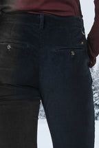 New York Slim women’s chino trousers in wide-wale corduroy, slim fit ①