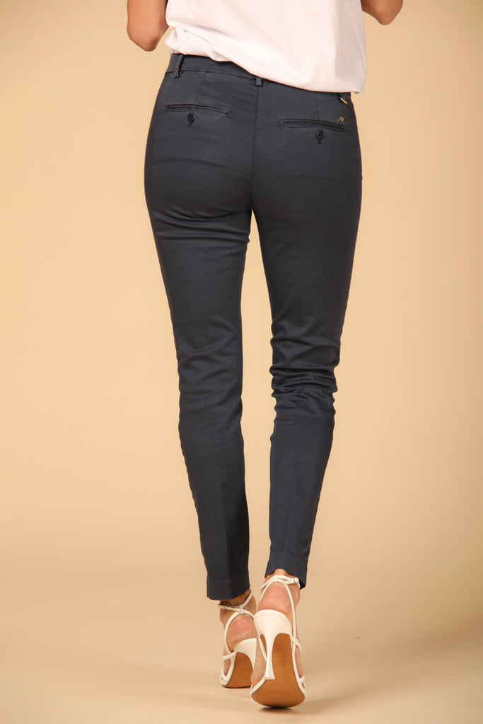 Image 4 of women's slim fit chino pants, New York Slim model, in navy blue by Mason's