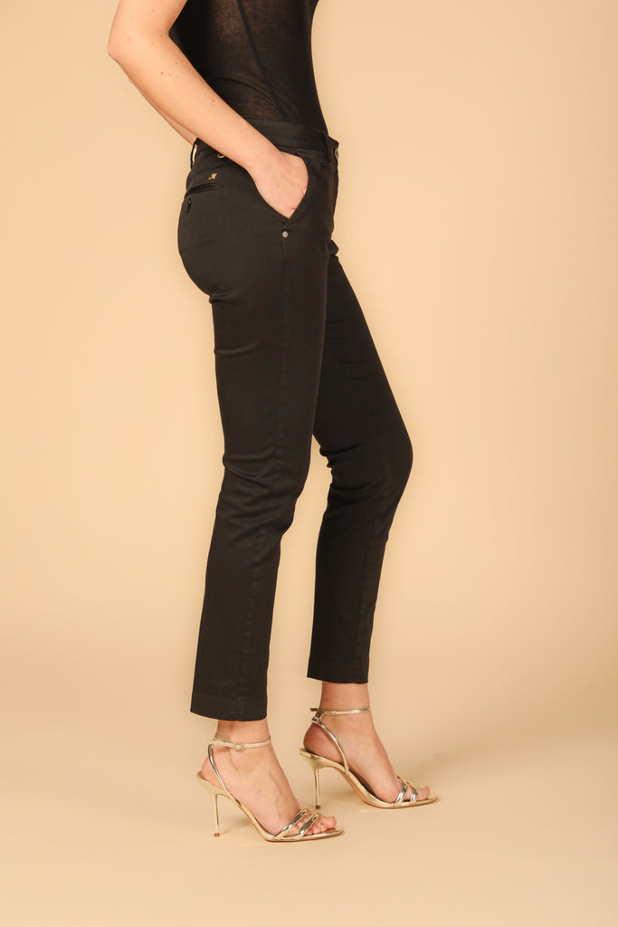 Image 3 of women's chino pants, New York model, in black with a slim fit by Mason's