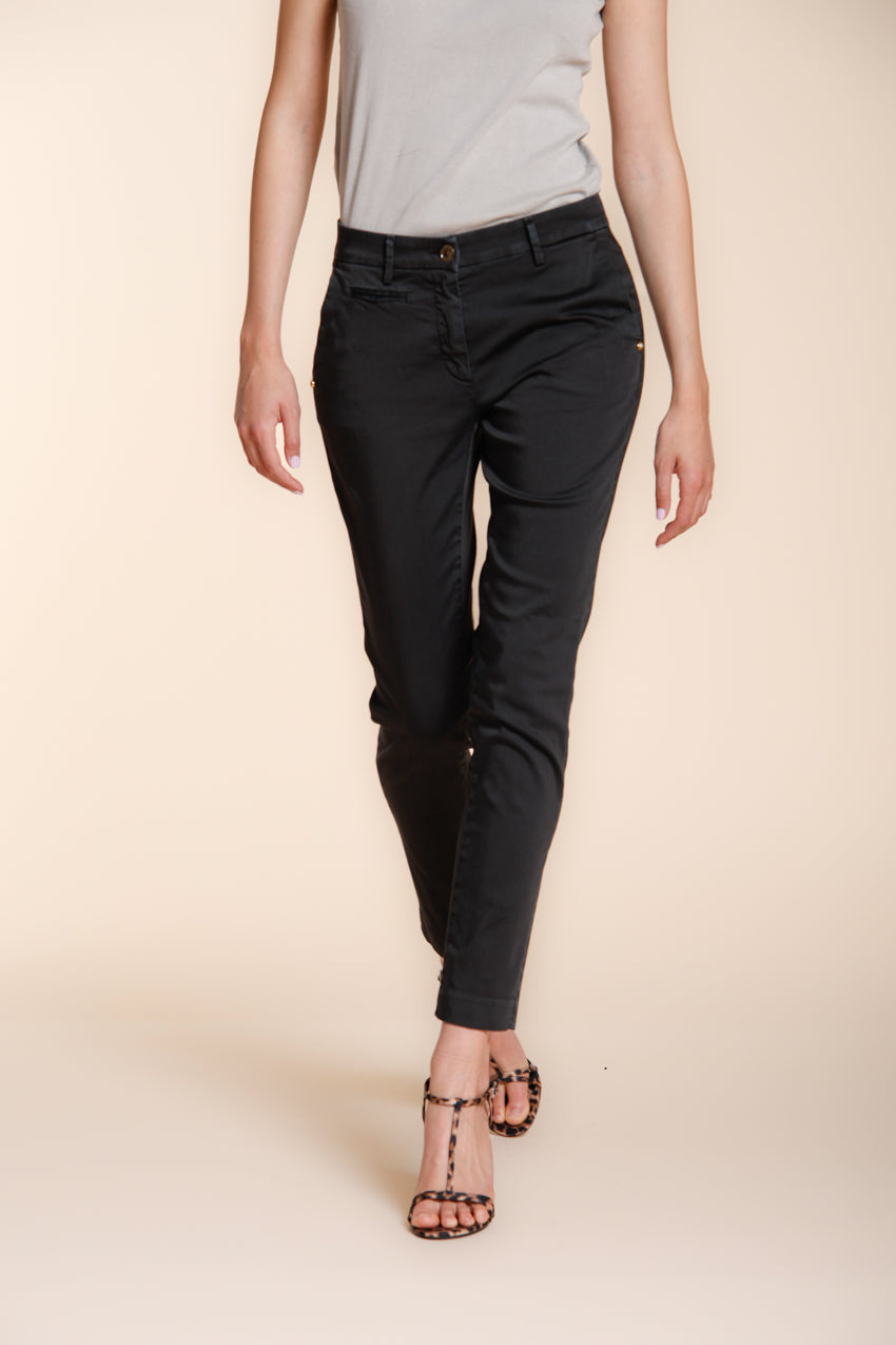 New York Slim women's chino pants in stretch satin slim fit ①