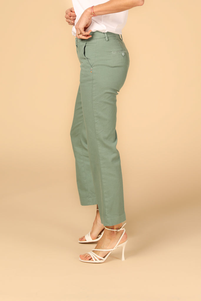 Image 2 of Women's Mason's New York Trumpet Model Chino Pants in Mint Green, Slim Fit