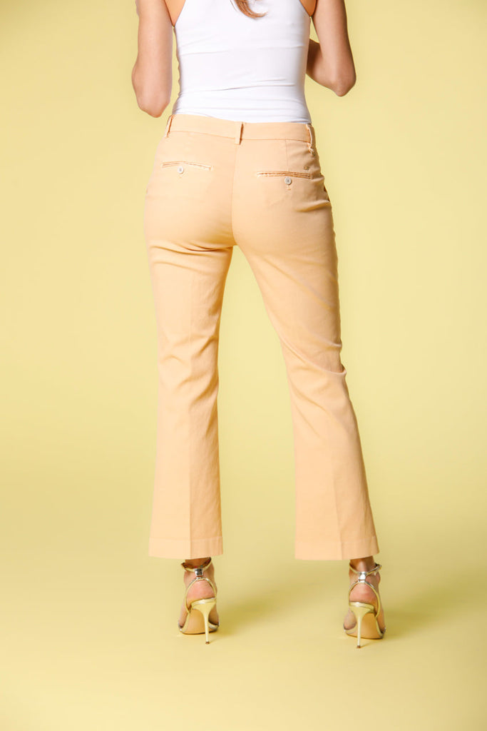 Image 3 of women's chino pants in apricot colored cotton and tencel piquet New York Trumpet model by Mason's