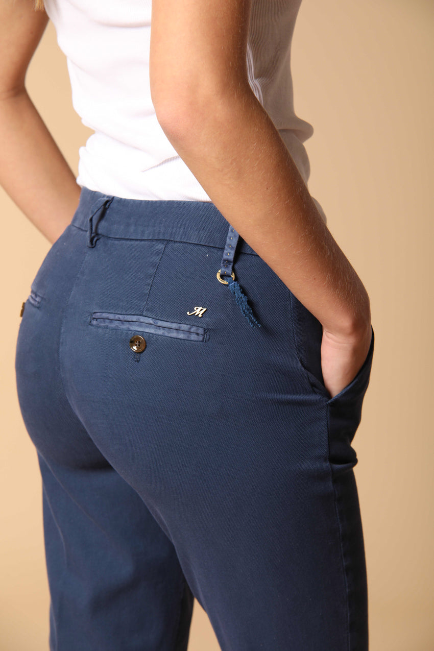 New York Trumpet Damen Chinohose aus Baumwoll-Piqué und Tencel Slim Fit