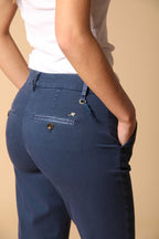 New York Trumpet Damen Chinohose aus Baumwoll-Piqué und Tencel Slim Fit