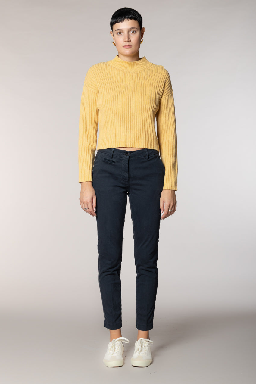 New York Slim pantalon chino femme en satin bistretch slim fit