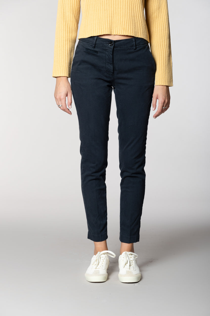 New York Slim pantalon chino femme en satin bistretch slim fit