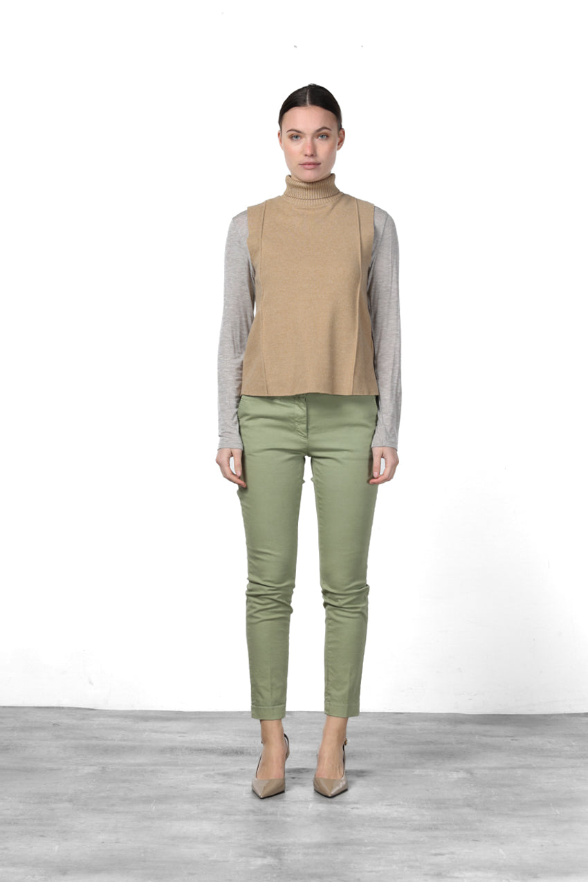 New York Slim pantalone chino donna in raso slim fit ①