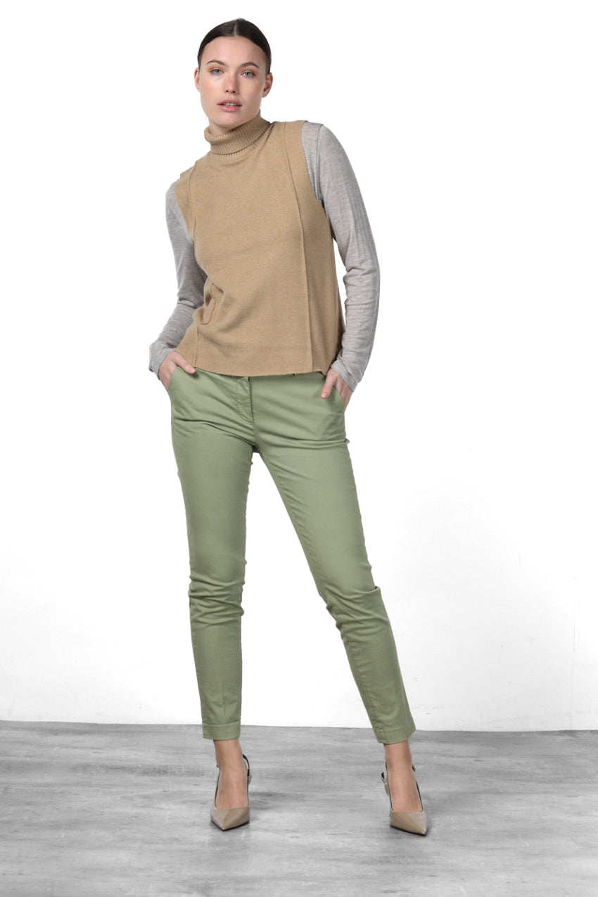New York Slim pantalone chino donna in raso slim fit ①