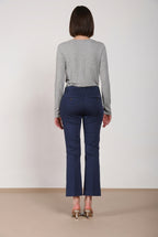 New York Trumpet Hose Chino Damen aus Stretch Satin slim fit