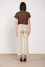 New York Trumpet pantalon chino femme en satin stretch slim fit