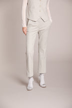 Foto 4 New York Trumpet pantalone chino donna in jersey con fantasia spigata slim fit