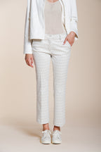 New York Trumpet Hose Chino Damen aus Jersey Rautenmuster slim fit