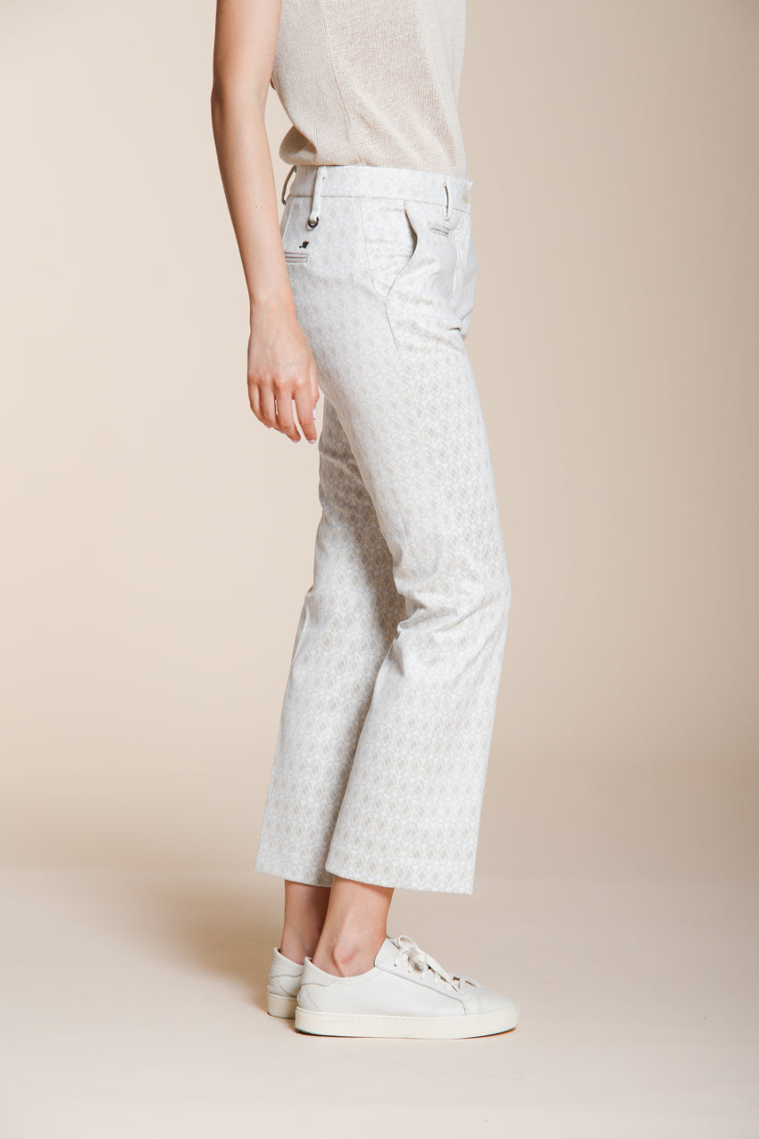 New York Trumpet Hose Chino Damen aus Jersey Rautenmuster slim fit