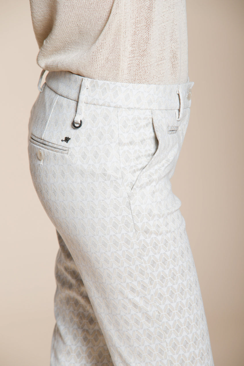 New York Trumpet Hose Chino Damen aus Jersey Rautenmuster slim fit