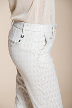 New York Trumpet Hose Chino Damen aus Jersey Rautenmuster slim fit