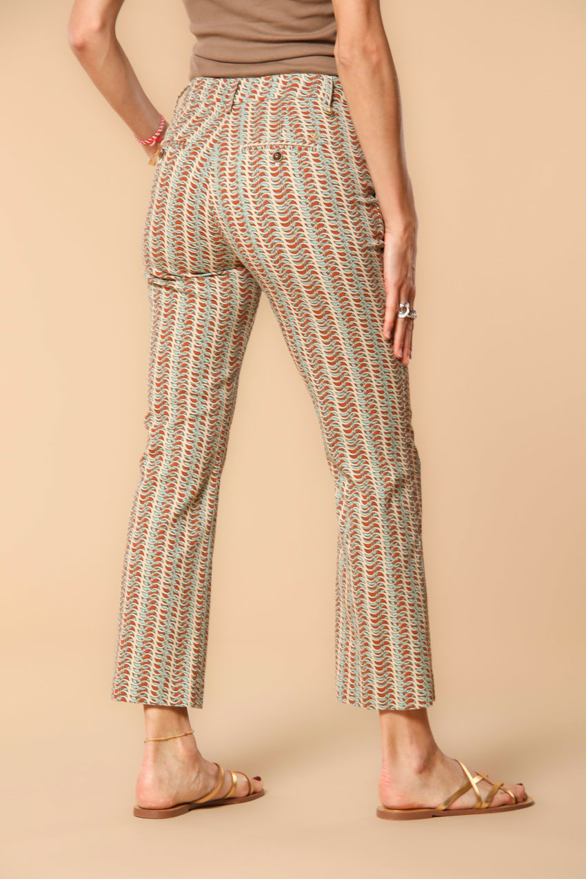 New York Trumpet Pantalon chino femme en piqué avec imprimé slim fit
